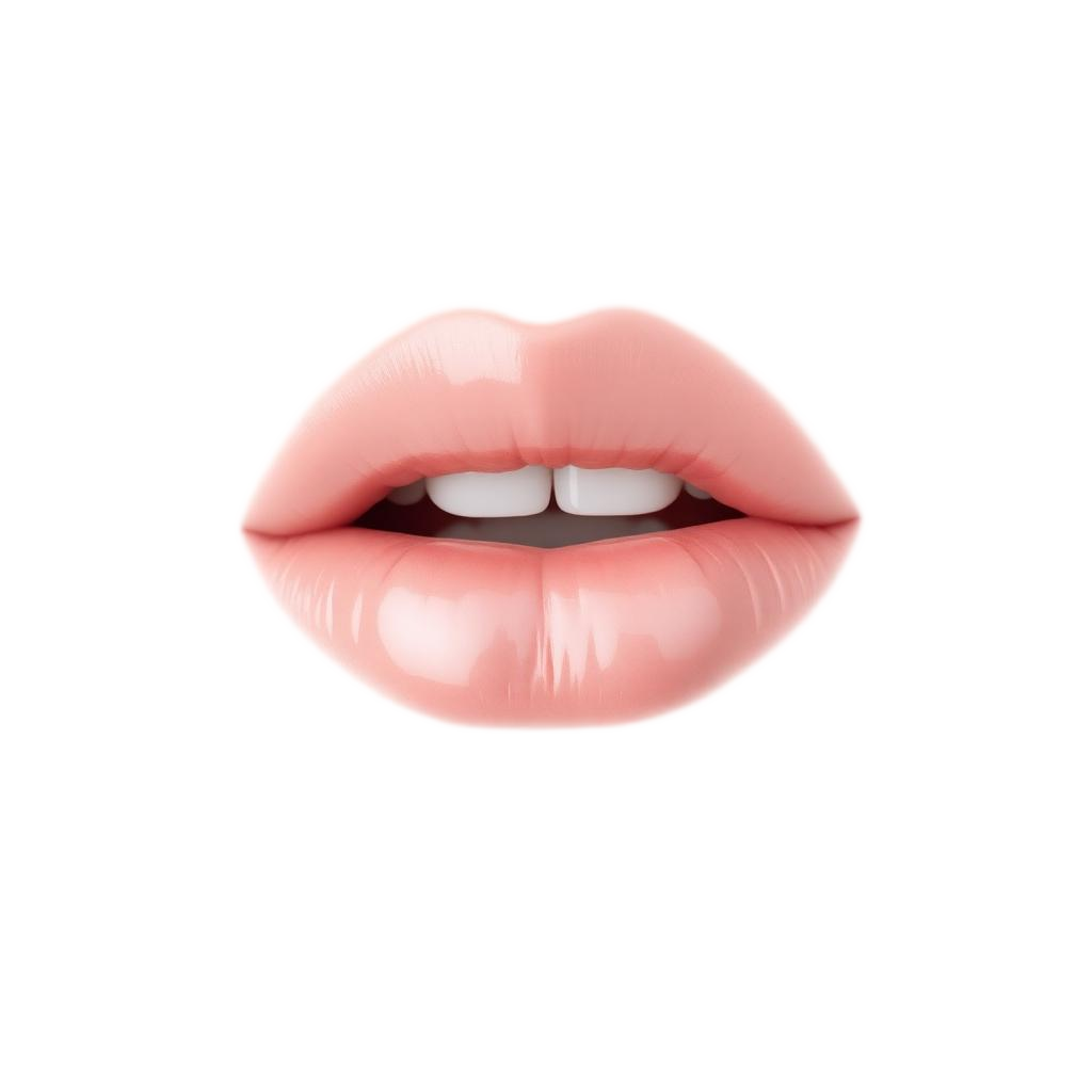 Glossy pouted lips